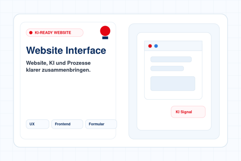 Kubertino Titelbild zu "KI-ready Webentwicklung: Struktur, Content und Technik zusammen denken" mit Website-, KI- und Automatisierungsvisualisierung.